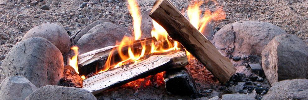 Campfire on a beach